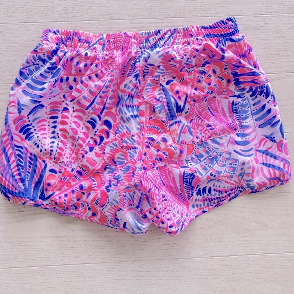 Lilly Pulitzer Athletic Shorts in Pink and Blue with Tropical Print - Picture 5 of 11